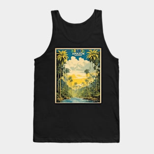 Amazon Rainforest Brazil Vintage Tourism Travel Poster Tank Top